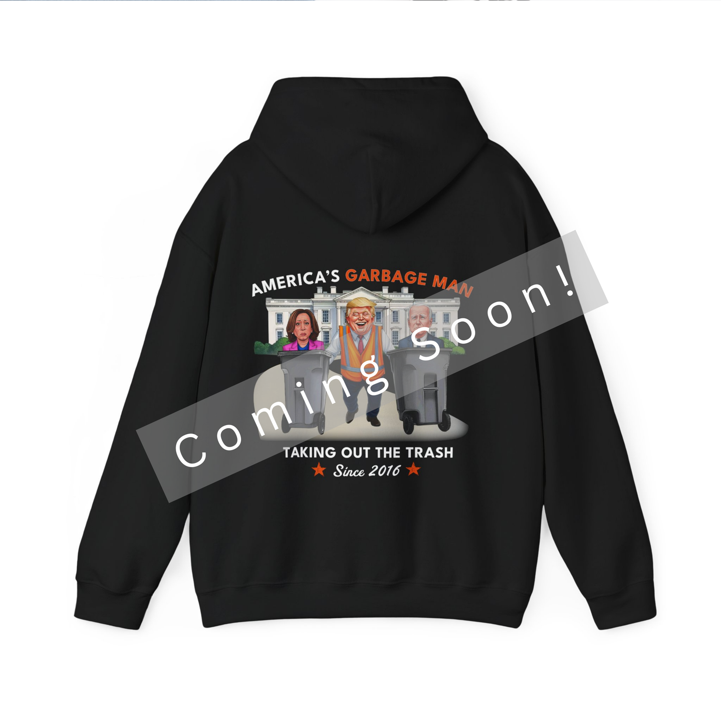 Trump Cartoon Garbage Man - Black Hoodie