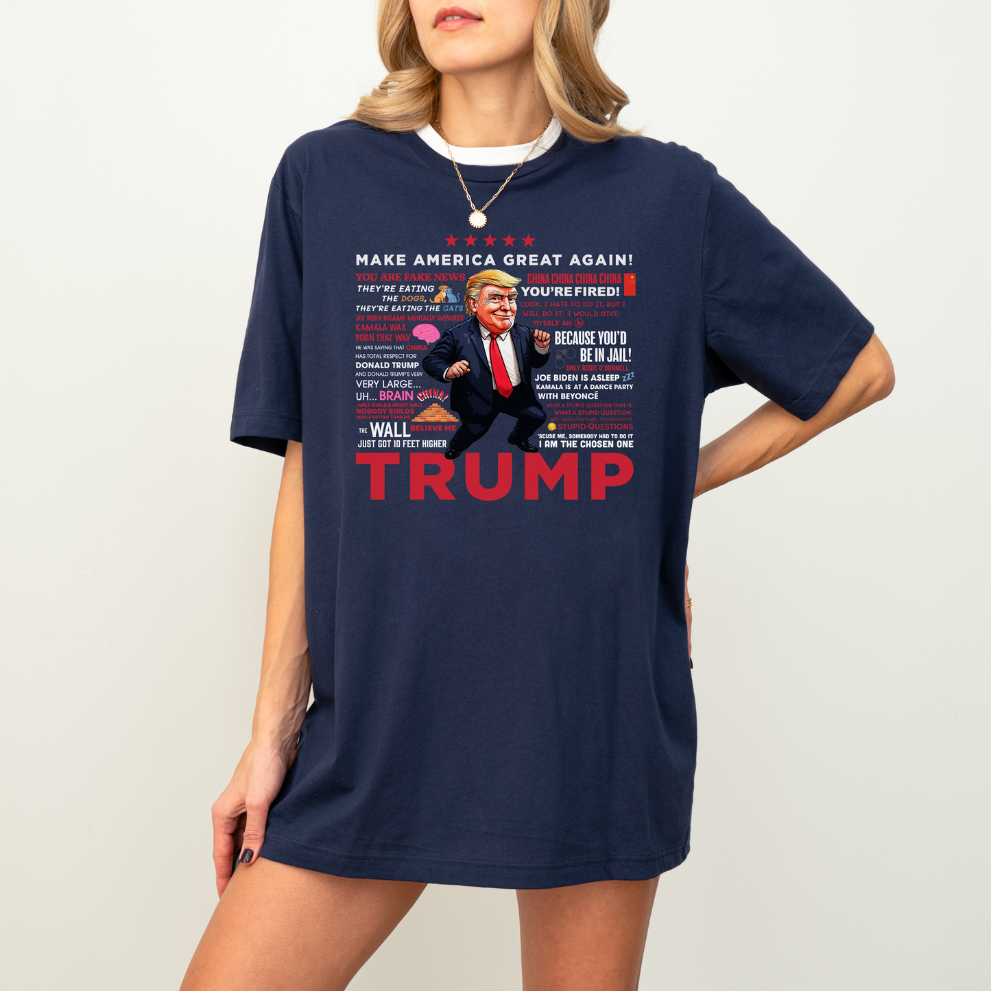 Trump Quotes T-shirt - Navy