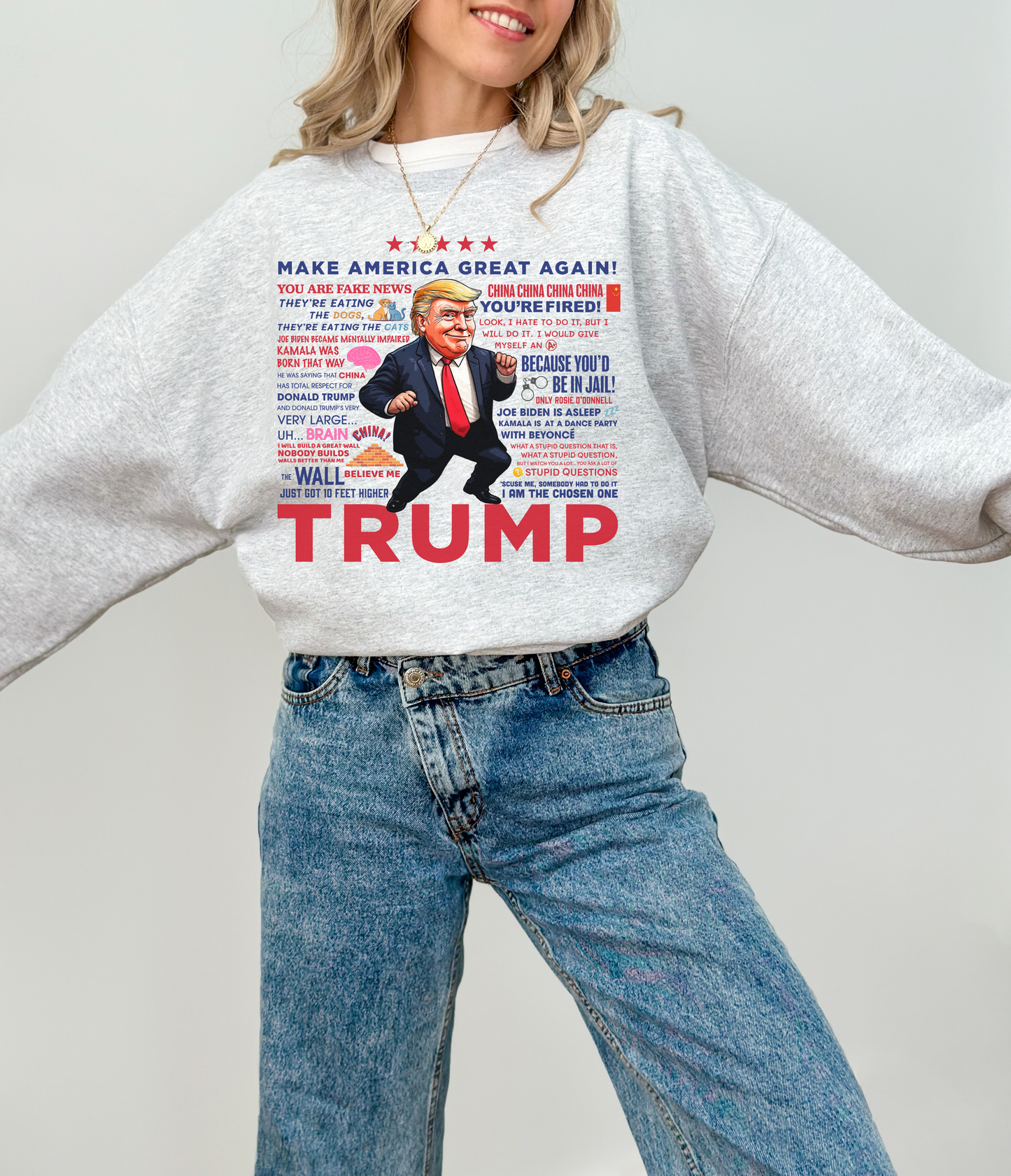 Trump Quotes Sweatshirt - Ash