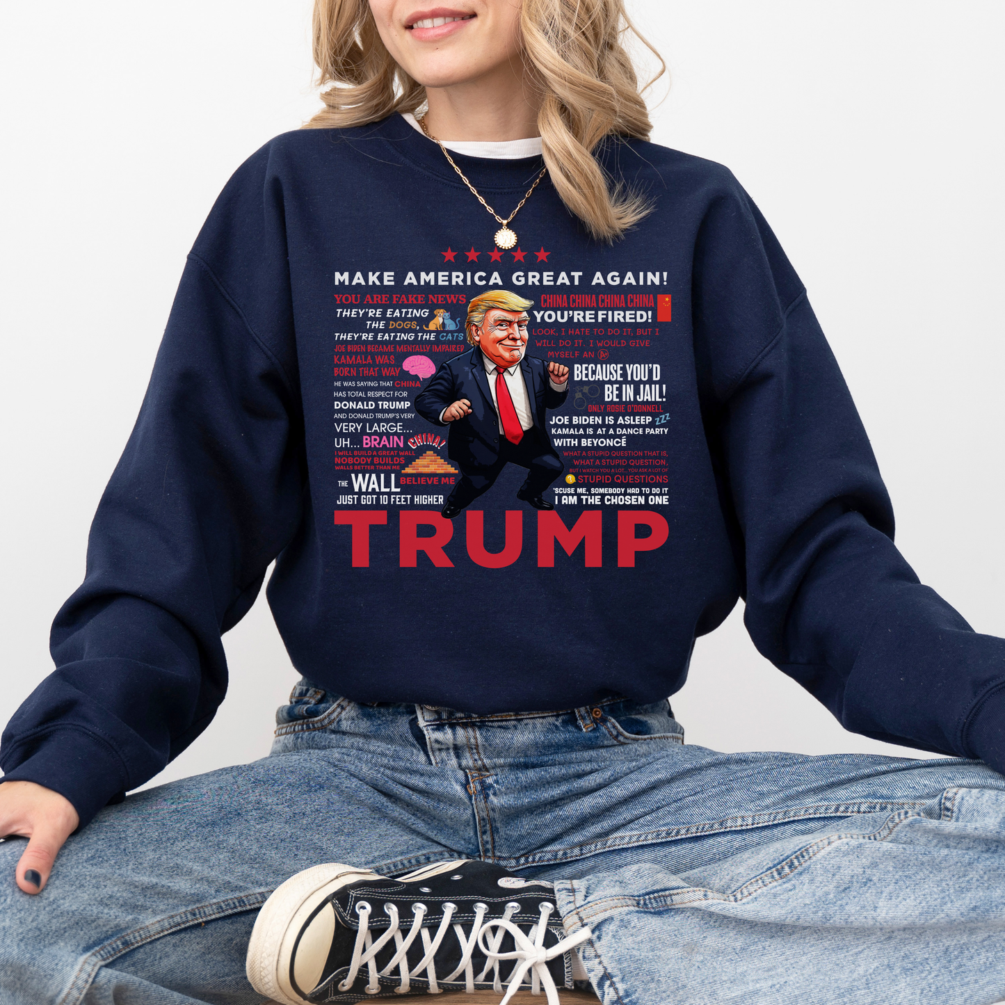 Trump Quotes Sweatshirt - Navy