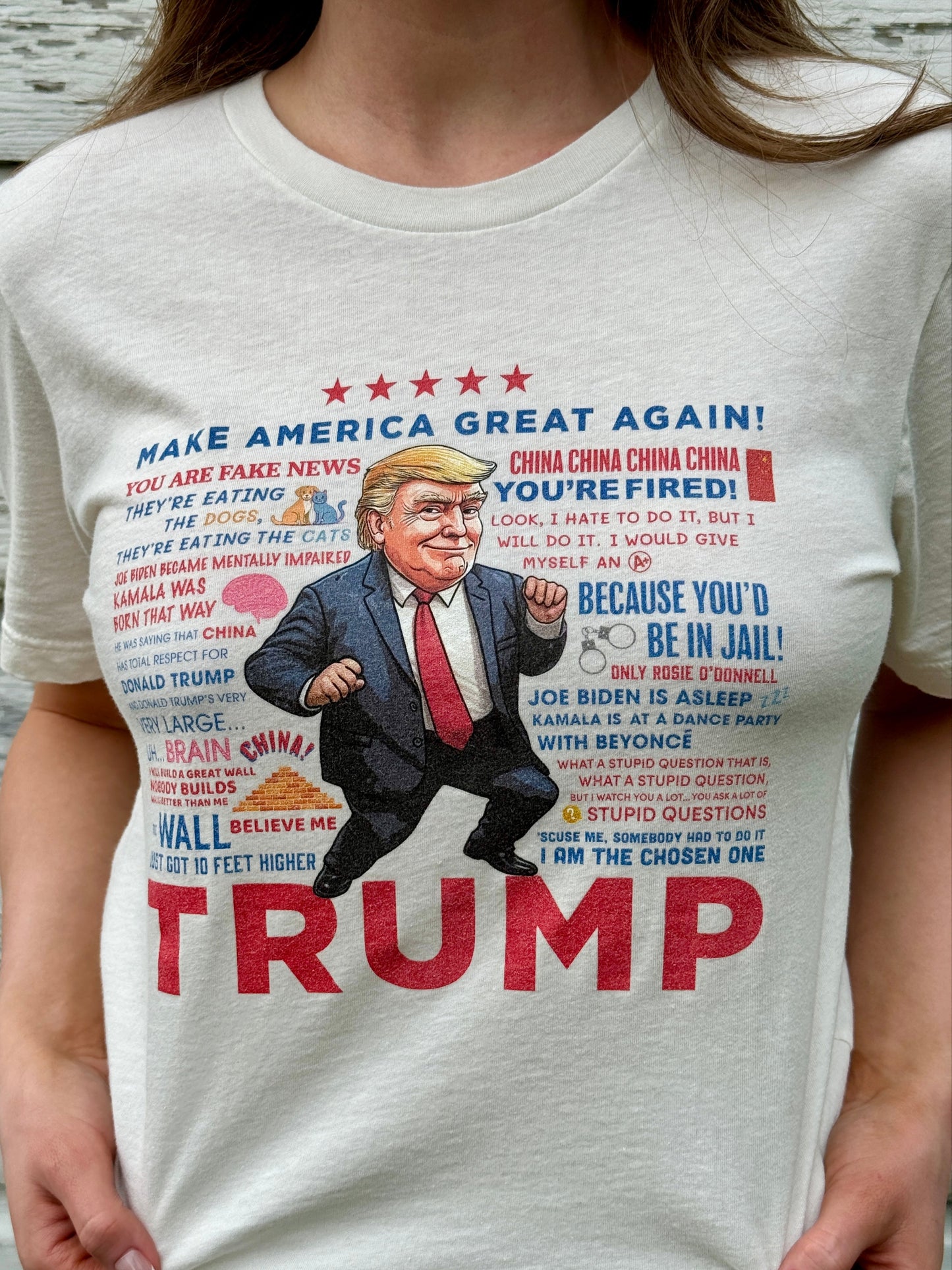 Women's Trump Quotes T-shirt - Vintage White