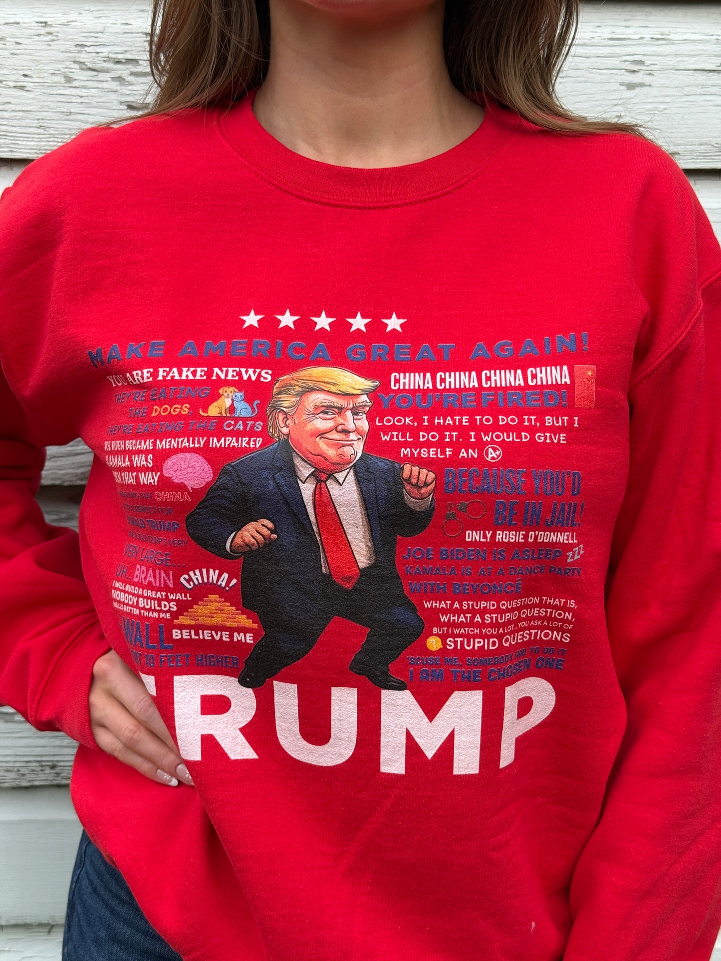 Women's Trump Quotes Sweatshirt - Red