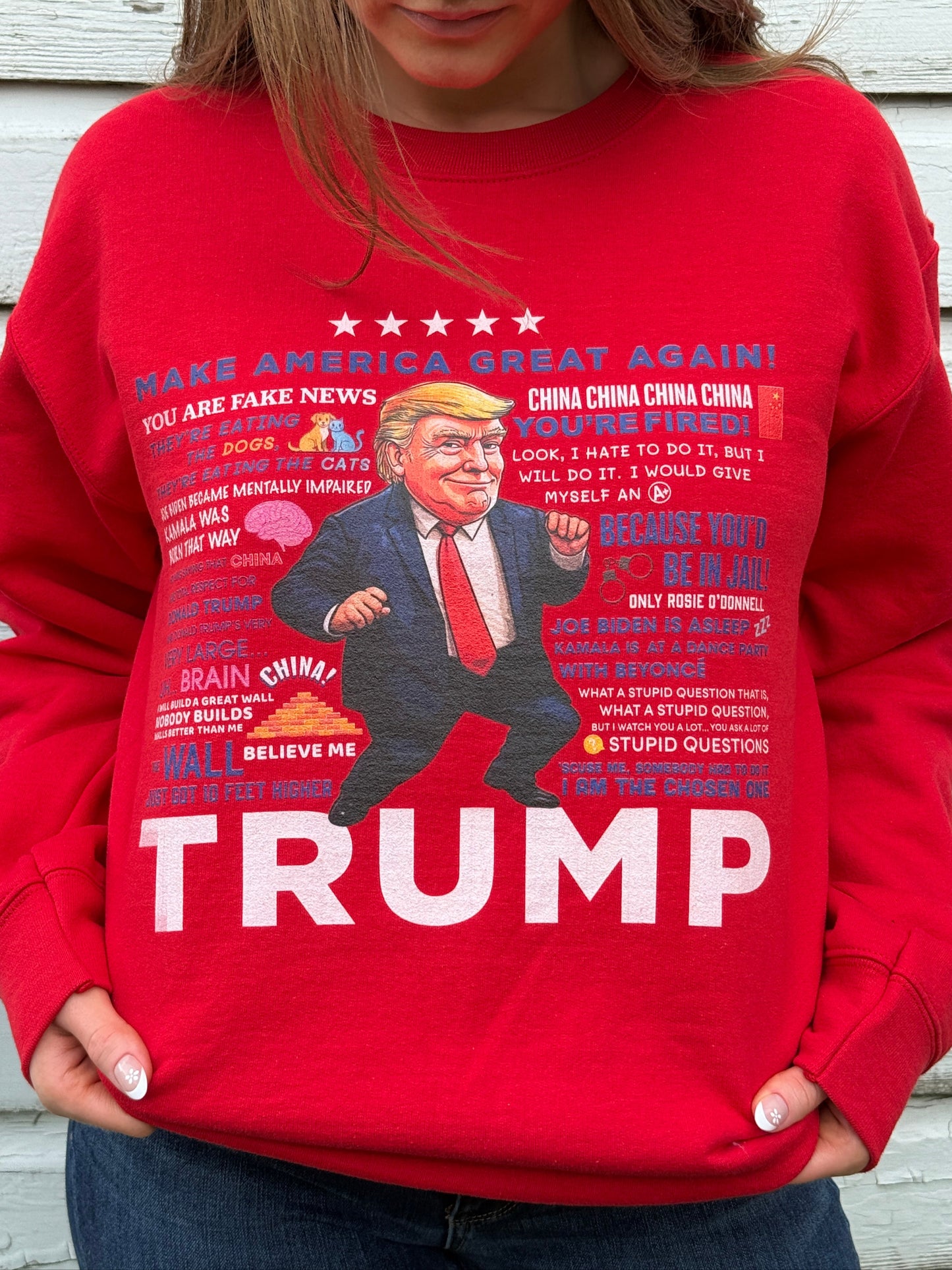 Women's Trump Quotes Sweatshirt - Red