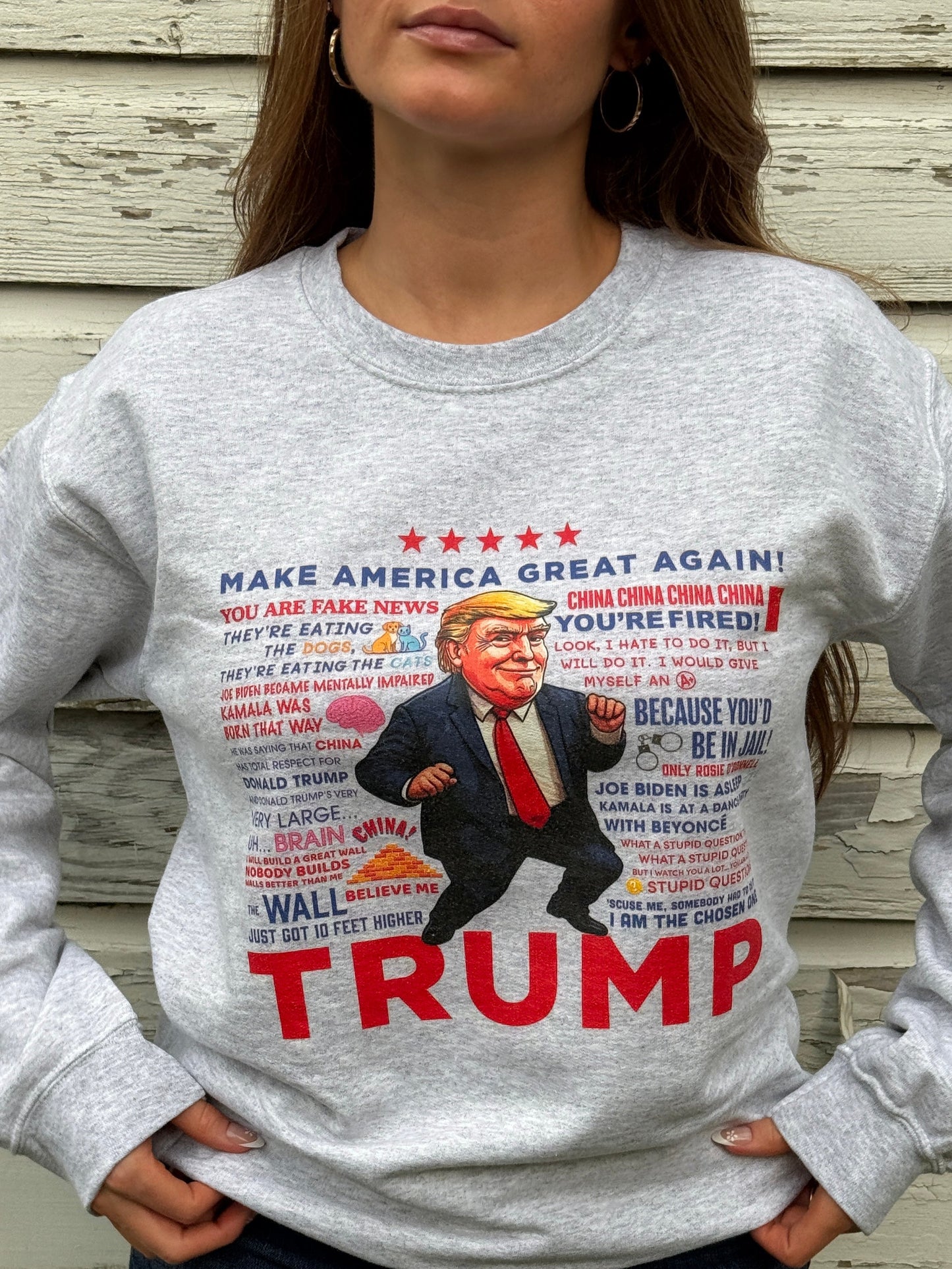 Women's Trump Quotes Sweatshirt - Ash