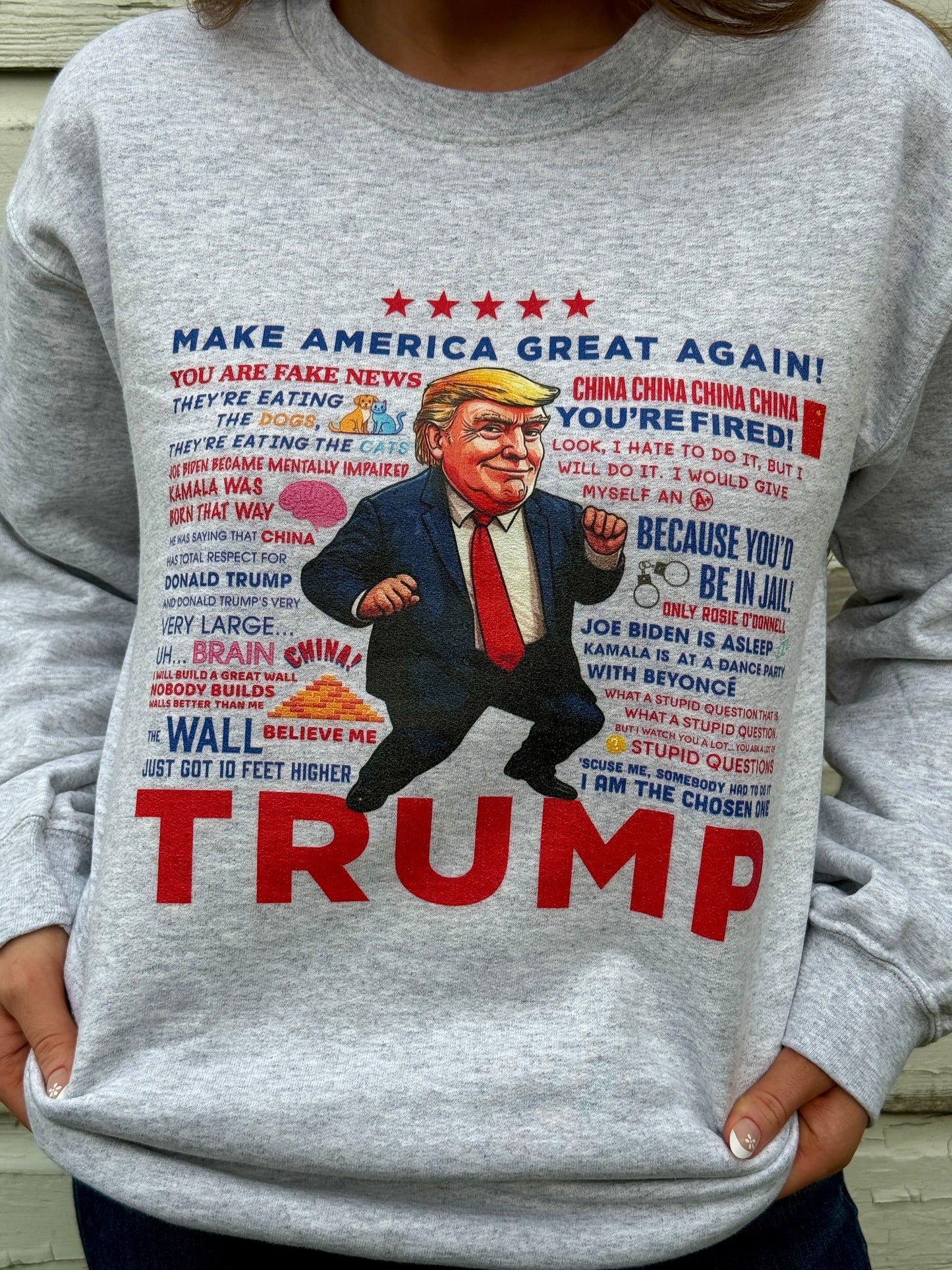 Women's Trump Quotes Sweatshirt - Ash