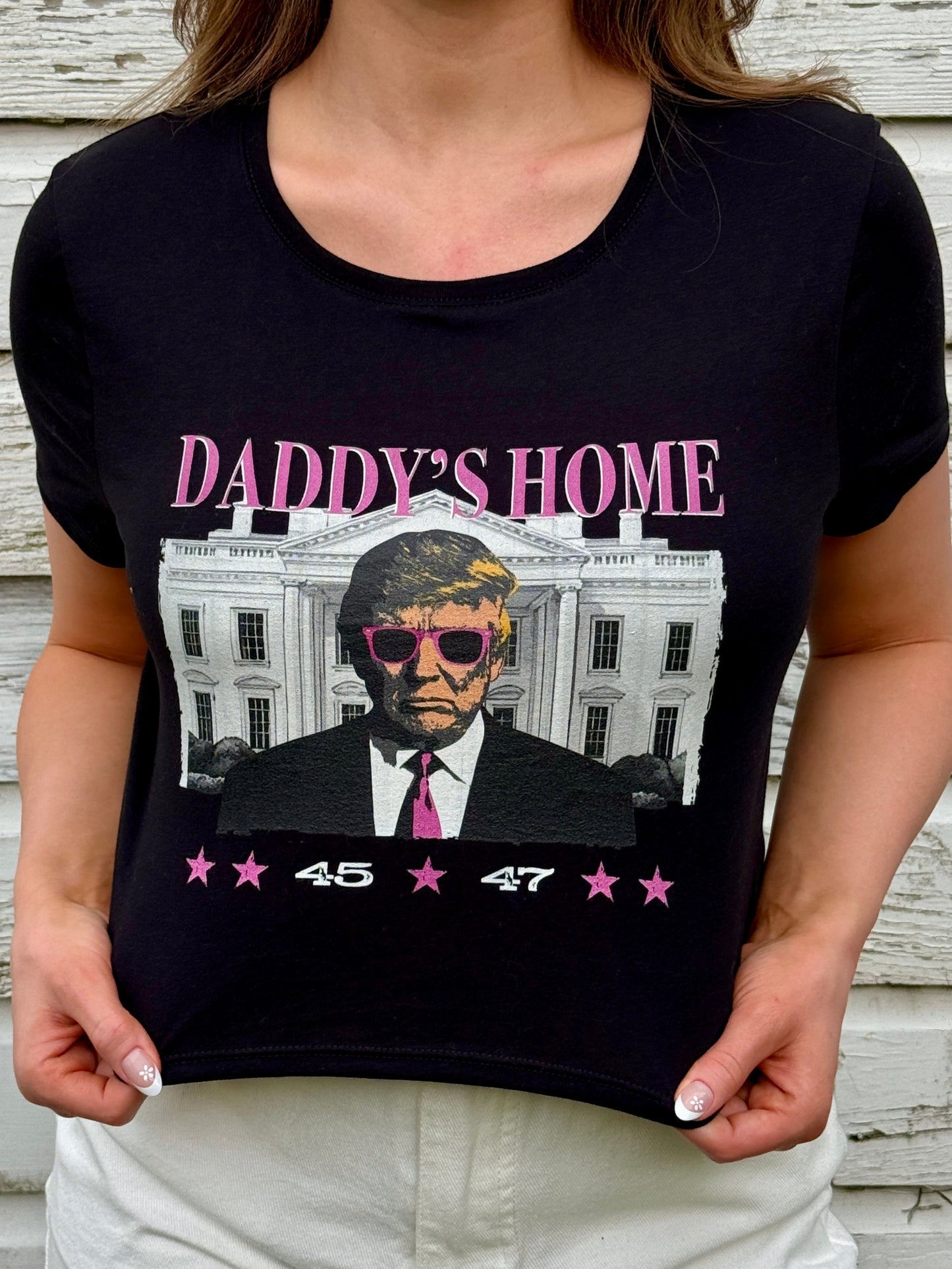 Daddy's Home Crop Top - Black