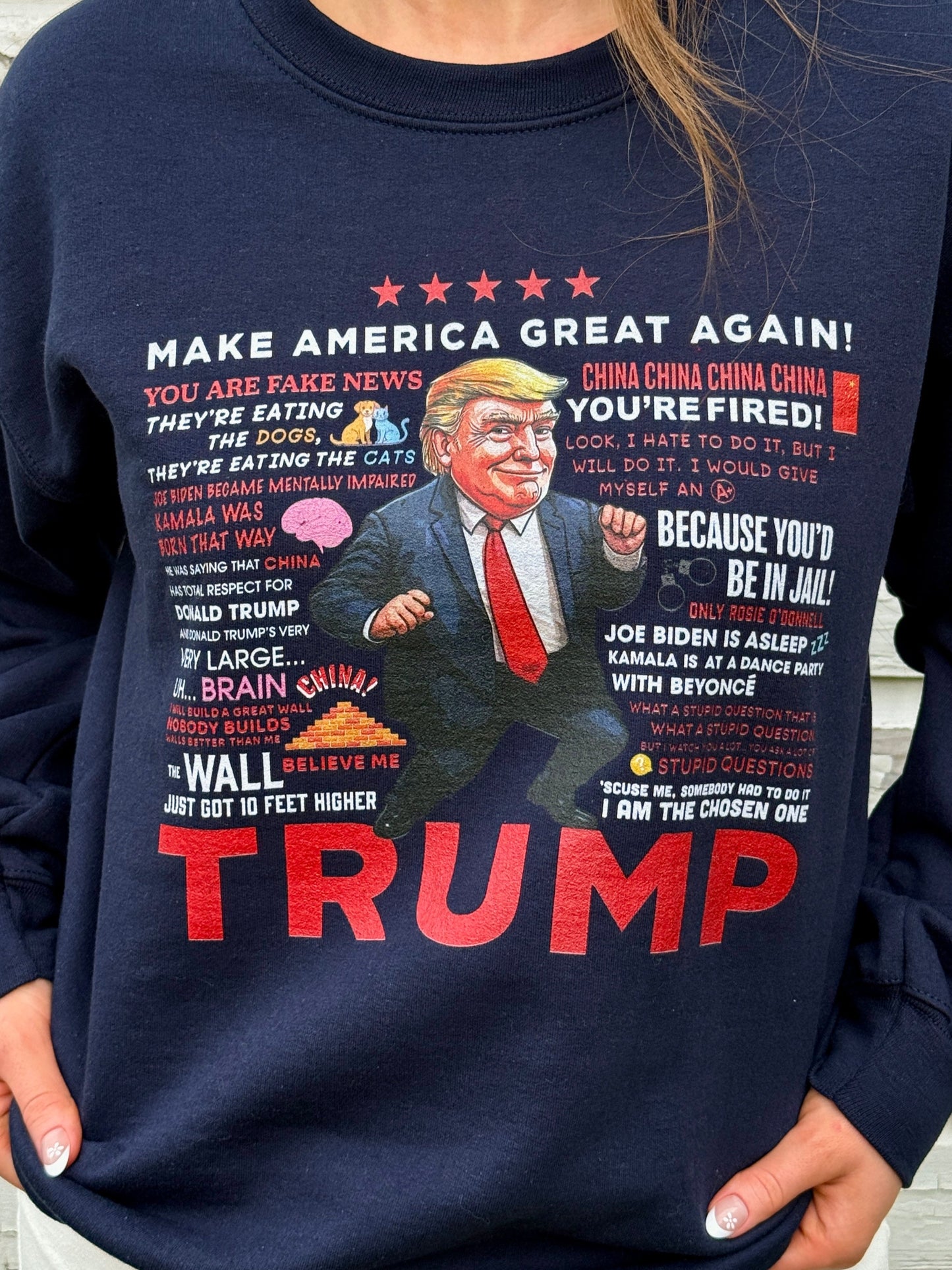 Women's Trump Quotes Sweatshirt - Navy