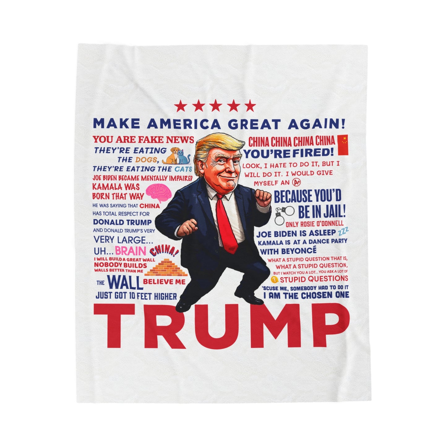 Trump Quotes Collage Blanket