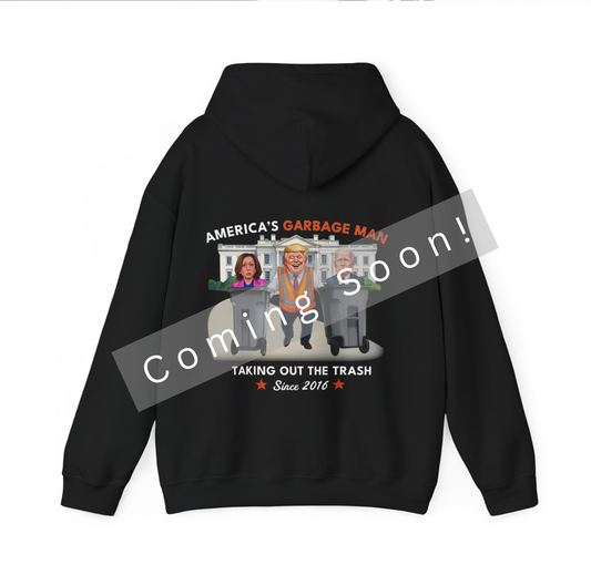 Trump Cartoon Garbage Man - Black Hoodie