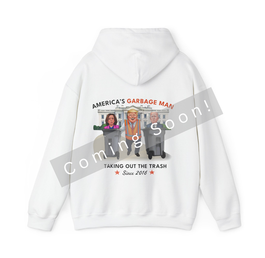 Trump Cartoon Garbage Man - White Hoodie
