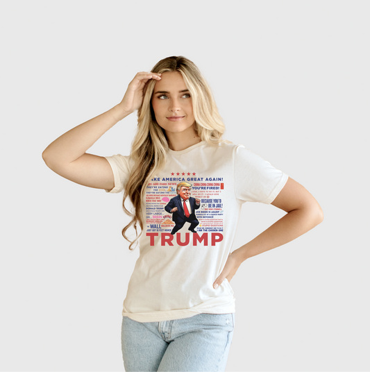 Trump Quotes T-shirt - Vintage White