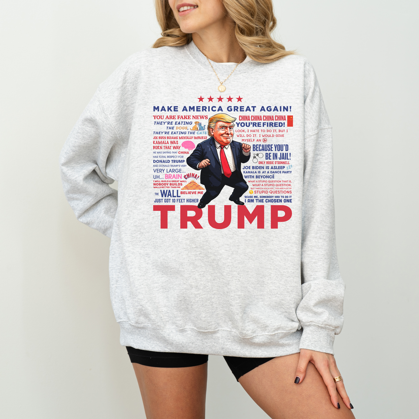 Trump Quotes Sweatshirt - Ash