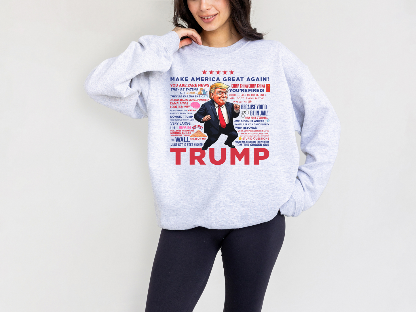 Trump Quotes Sweatshirt - Ash