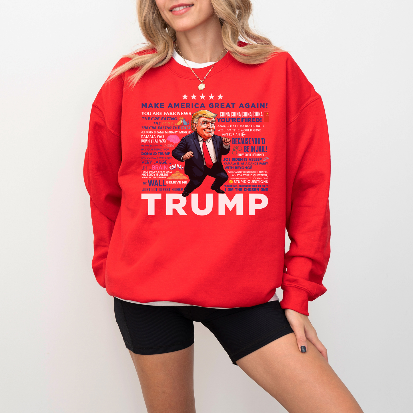 Trump Quotes Sweatshirt - Red