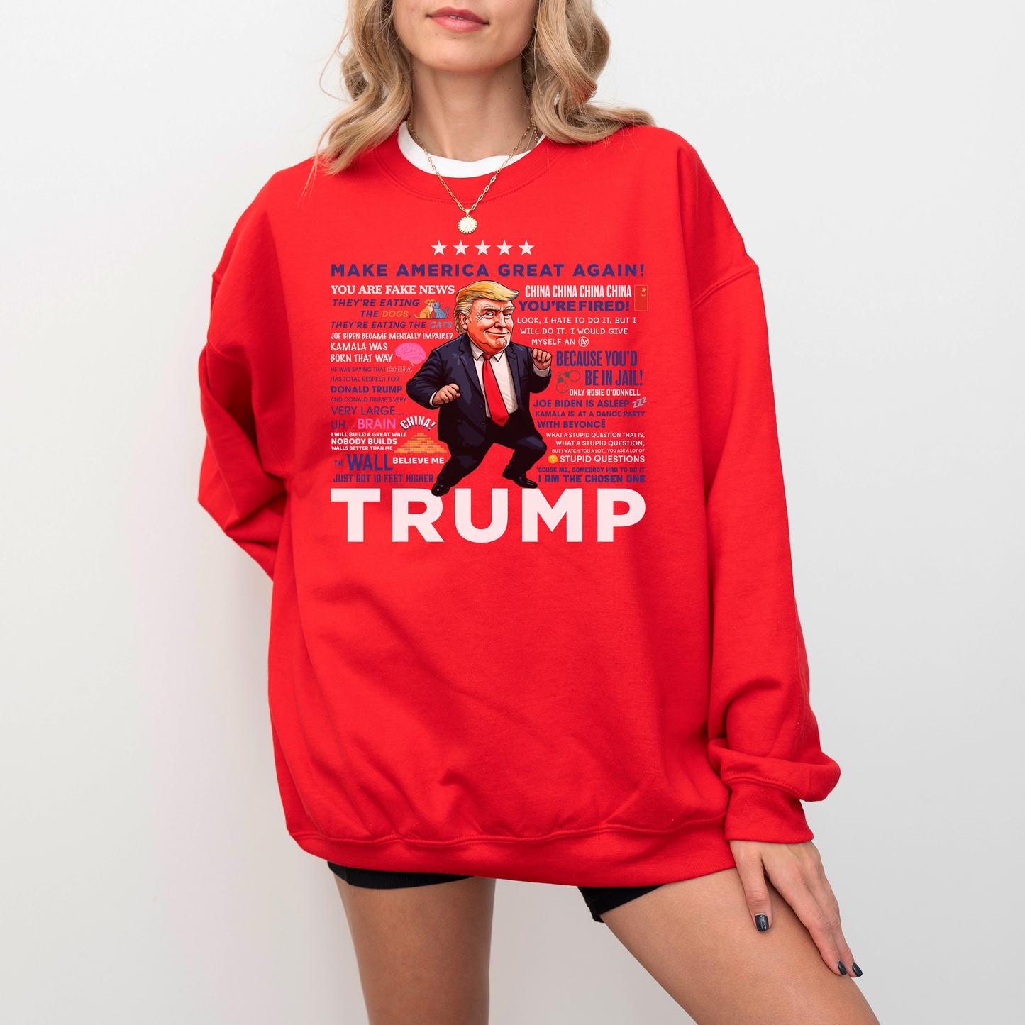 Trump Quotes Sweatshirt - Red