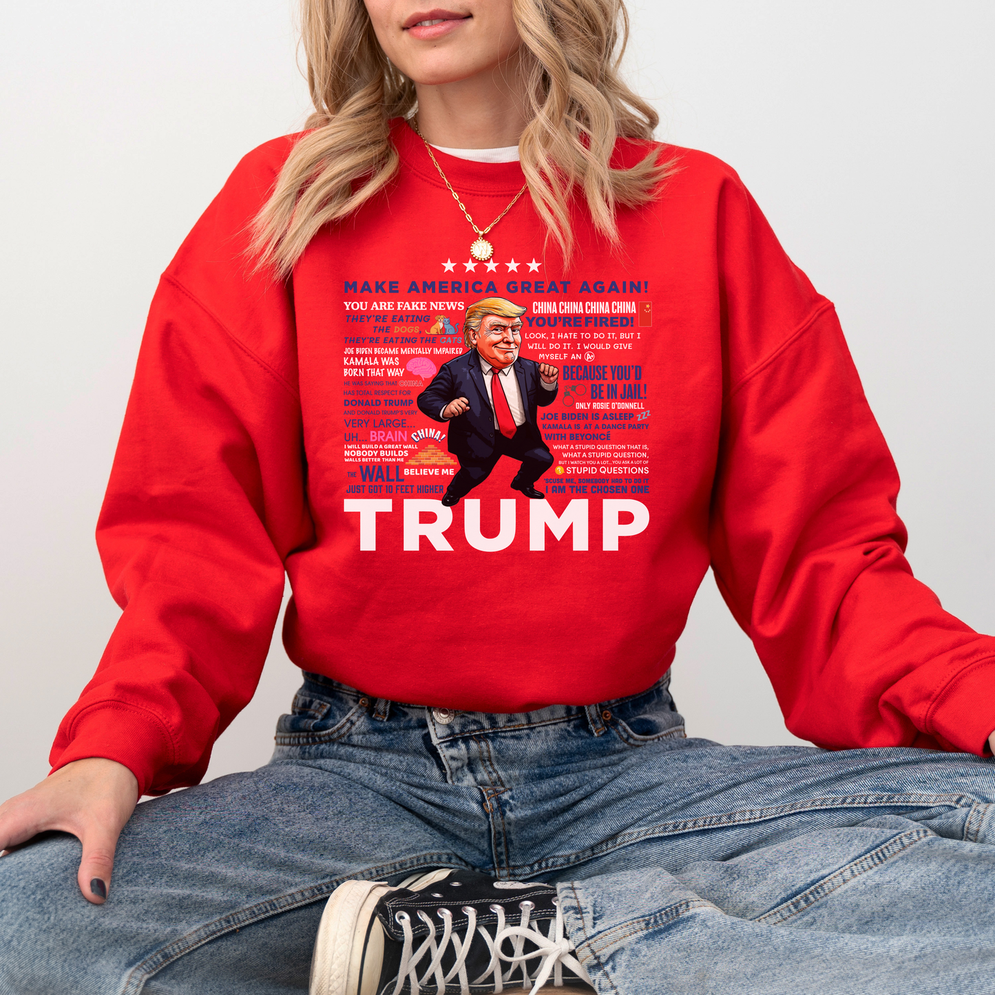 Trump Quotes Sweatshirt - Red