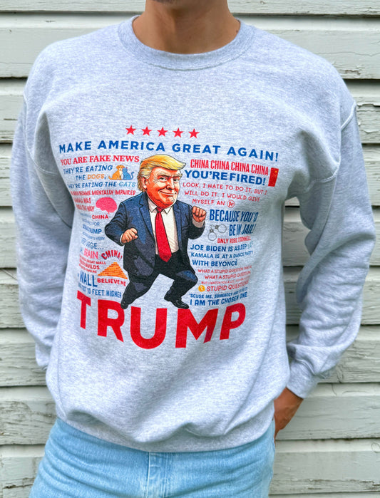Men's Trump Quotes Sweatshirt - Ash