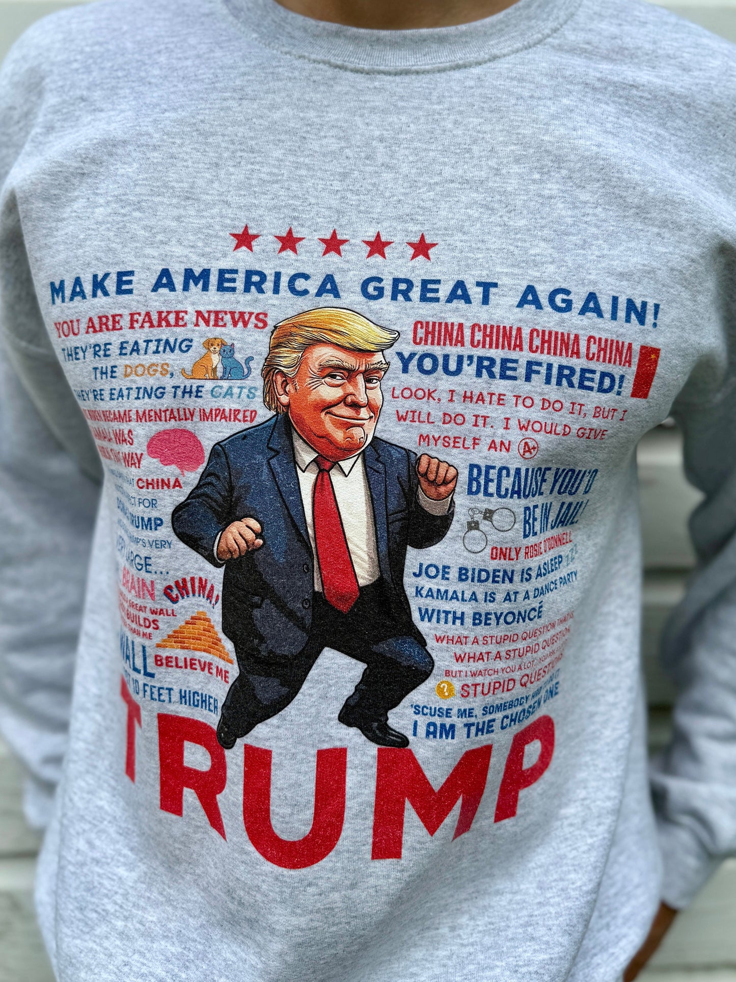 Men's Trump Quotes Sweatshirt - Ash