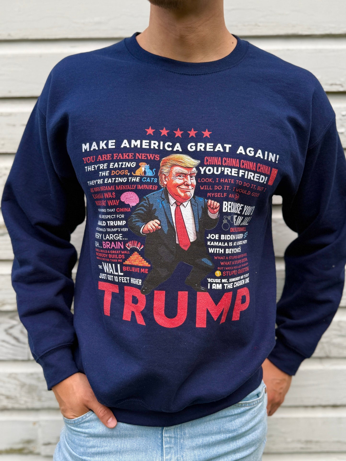 Men's Trump Quotes Sweatshirt- Navy