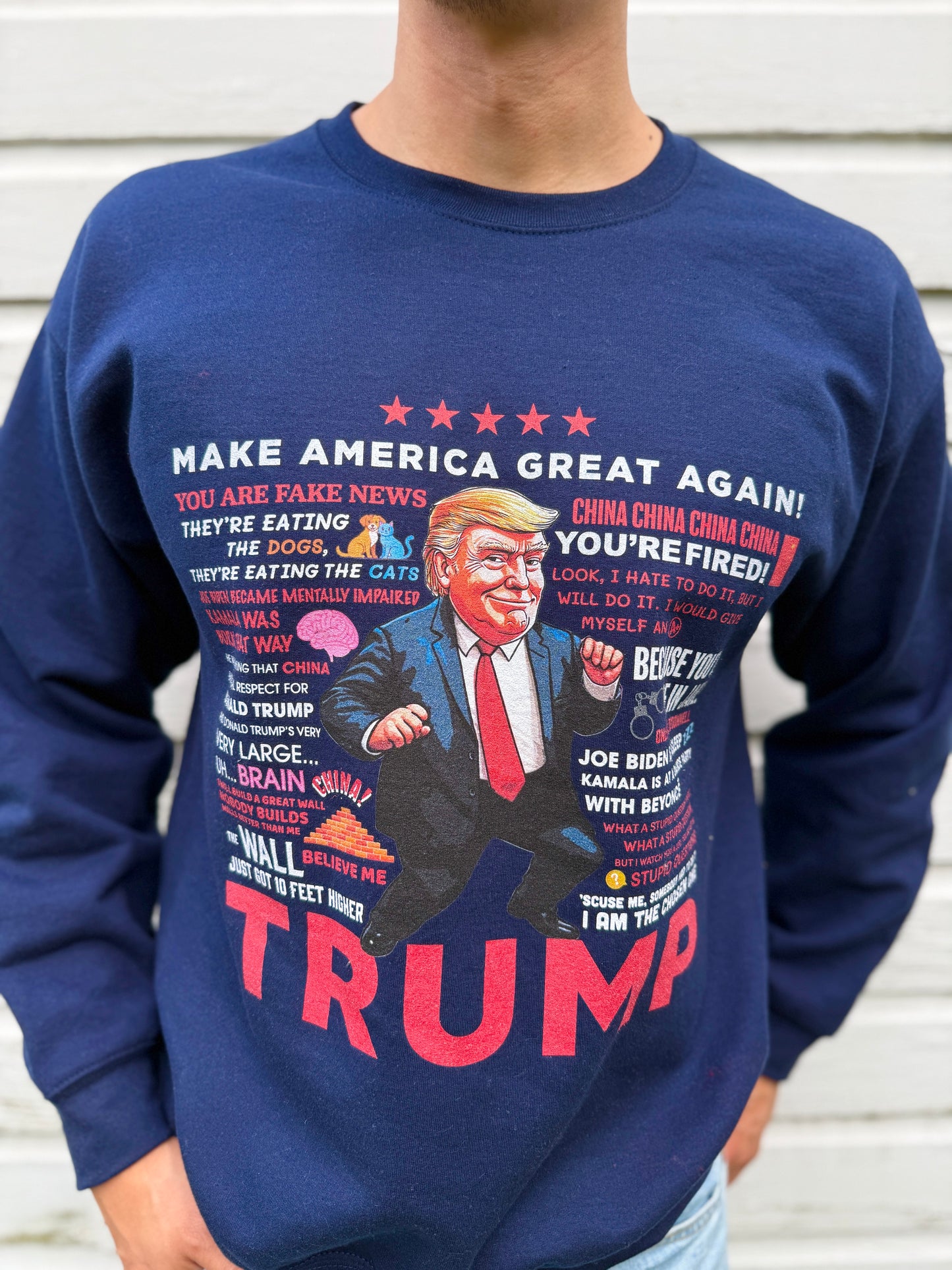 Men's Trump Quotes Sweatshirt- Navy