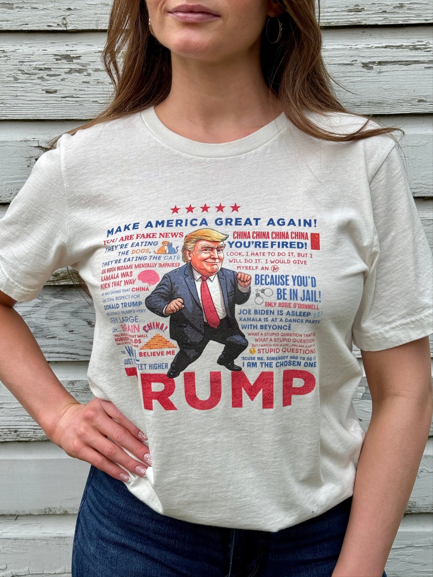 Women's Trump Quotes T-shirt - Vintage White