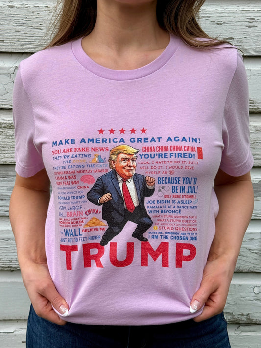 Women's Trump Quotes T-shirt - Lilac