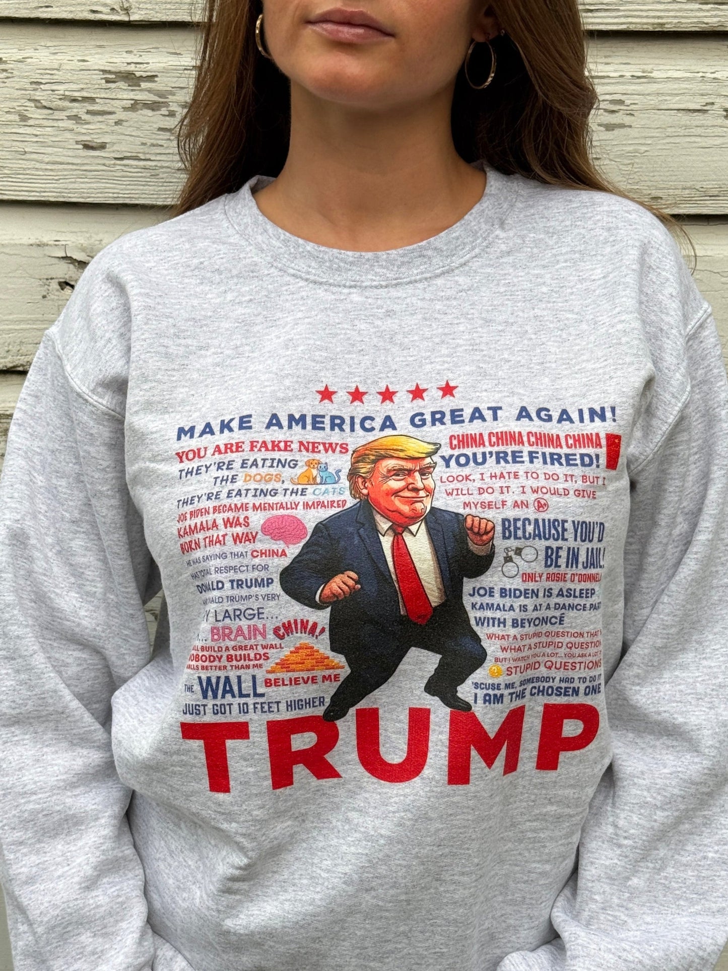 Women's Trump Quotes Sweatshirt - Ash