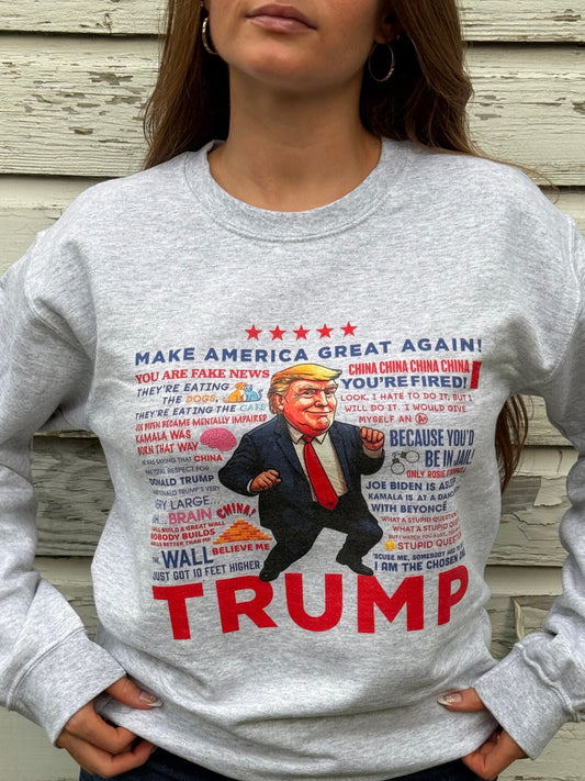 Women's Trump Quotes Sweatshirt - Ash
